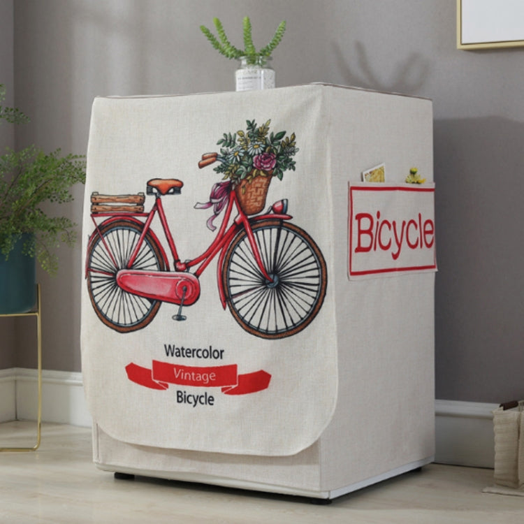 Cartoon Cotton and Linen Drum Roller Washing Machine Dust Cover, 83x60x60cm