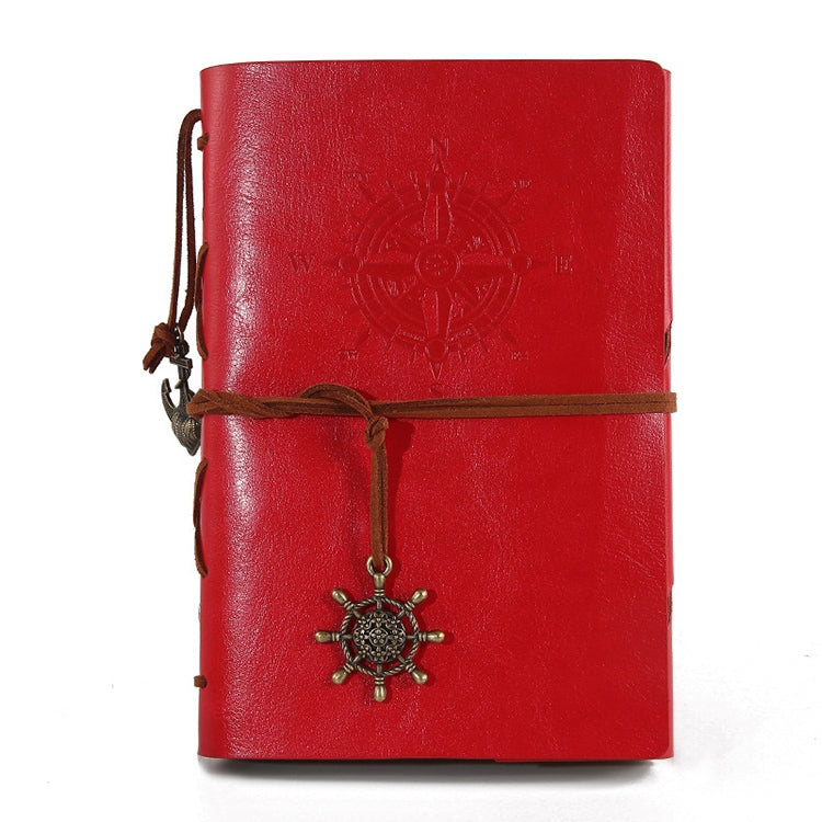 Spiral Notebook Diary Notepad Vintage Pirate Anchors PU Leather Stationery Gift Traveler Journal, S, L