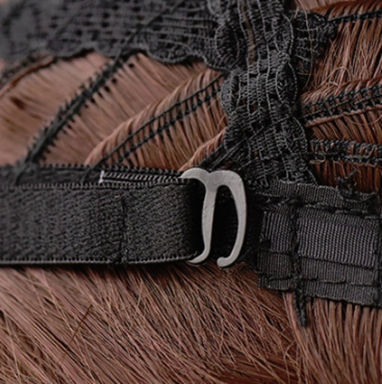 Women's Wool Long Hair With Bangs Natural Fluffy Wig, Pink Brown (Brown On Top) 54CM, Haze Blue (Black On Top ) 54CM, Cold Brown 54CM, Black Brown 54CM