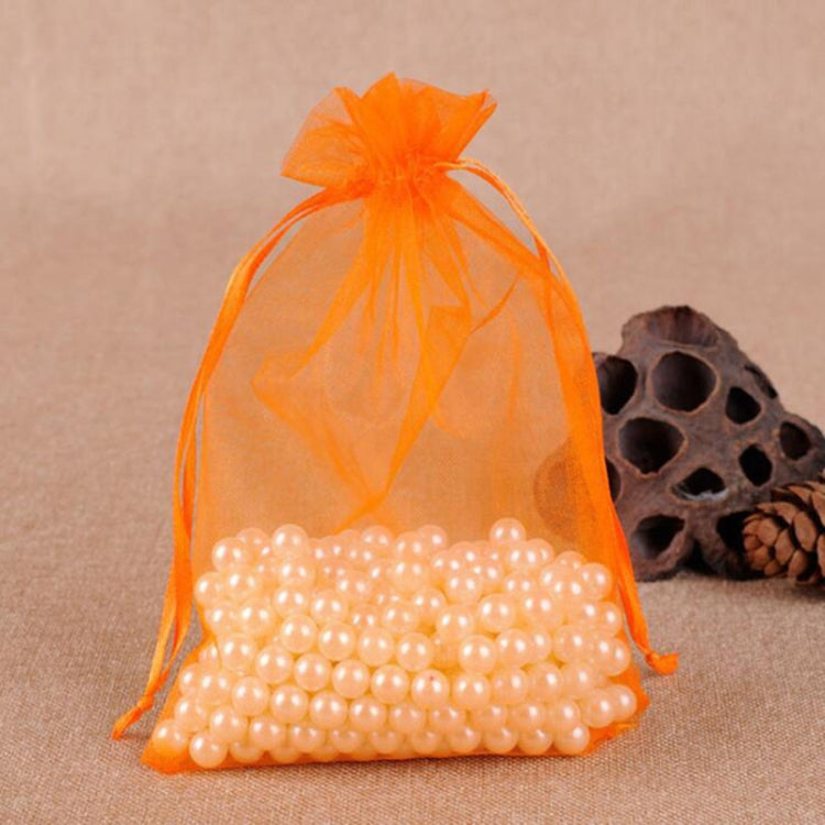 100 PCS Gift Bags Jewelry Organza Bag Wedding Birthday Party Drawable Pouches, 7X9cm 7X9cm Orange