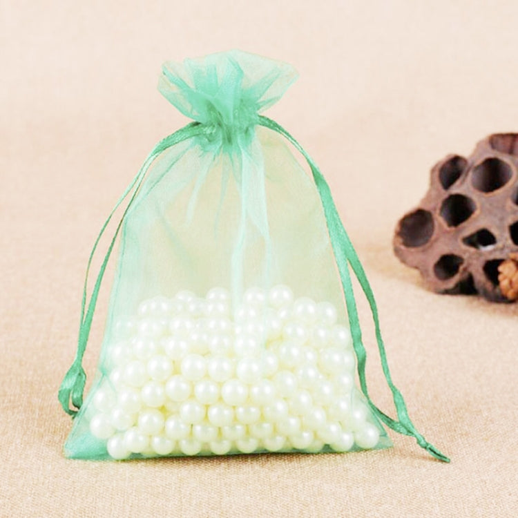 100 PCS Gift Bags Jewelry Organza Bag Wedding Birthday Party Drawable Pouches, 7X9cm 7X9cm Light Green