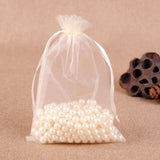 100 PCS Gift Bags Jewelry Organza Bag Wedding Birthday Party Drawable Pouches, 10x15cm 10x15cm Creamy White