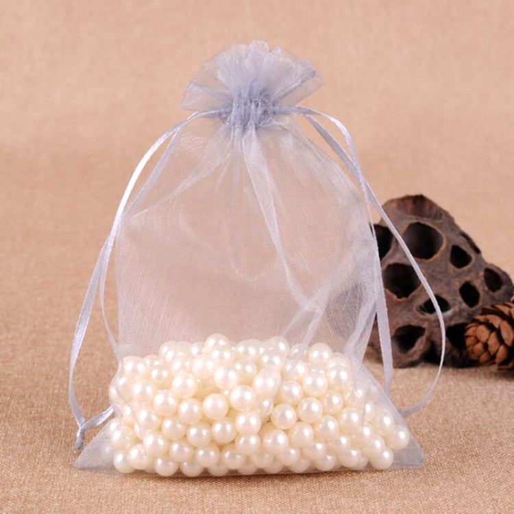 100 PCS Gift Bags Jewelry Organza Bag Wedding Birthday Party Drawable Pouches, 10x15cm 10x15cm Grey