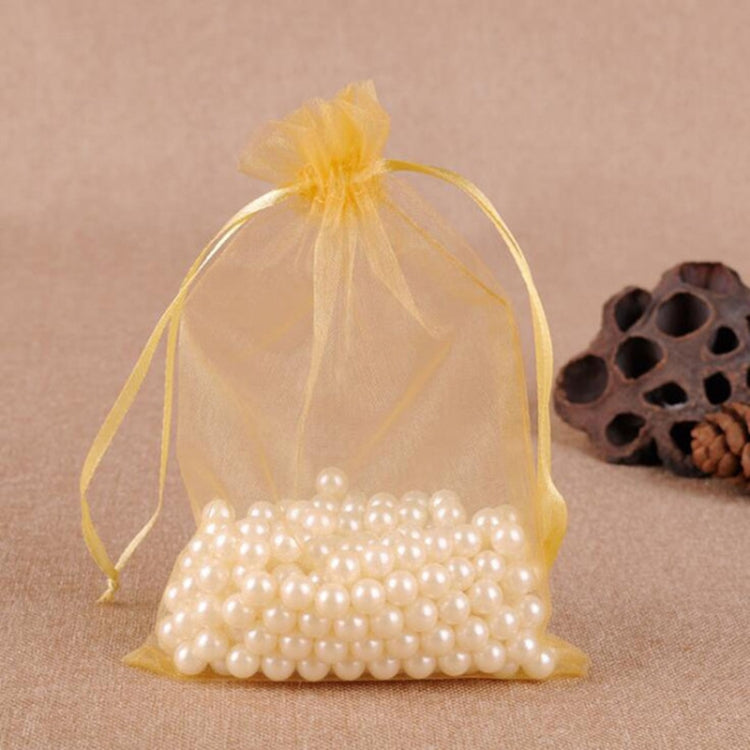 100 PCS Gift Bags Jewelry Organza Bag Wedding Birthday Party Drawable Pouches, 10x15cm 10x15cm Gold