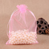100 PCS Gift Bags Jewelry Organza Bag Wedding Birthday Party Drawable Pouches, 10x15cm 10x15cm Light Pink