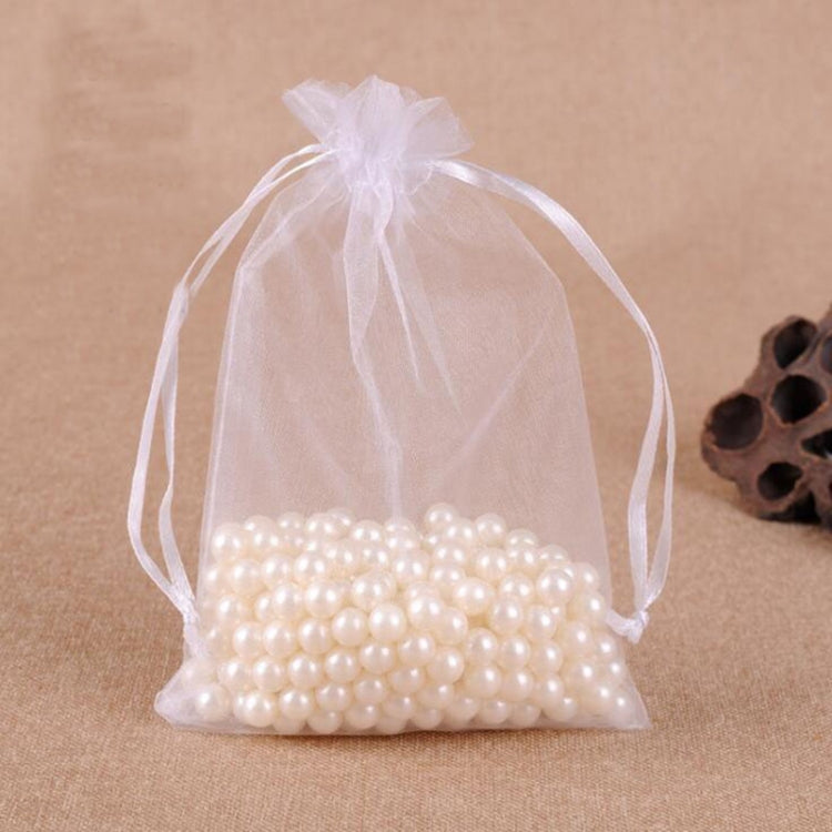 100 PCS Gift Bags Jewelry Organza Bag Wedding Birthday Party Drawable Pouches, 13X18cm 13X18cm White