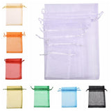100 PCS Gift Bags Jewelry Organza Bag Wedding Birthday Party Drawable Pouches, 13X18cm