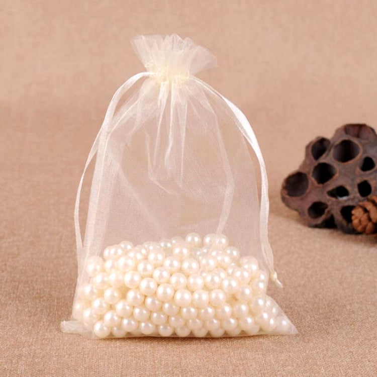 100 PCS Gift Bags Jewelry Organza Bag Wedding Birthday Party Drawable Pouches, 13X18cm 13X18cm Creamy White