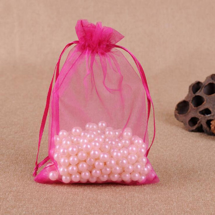 100 PCS Gift Bags Jewelry Organza Bag Wedding Birthday Party Drawable Pouches, 13X18cm 13X18cm Rose
