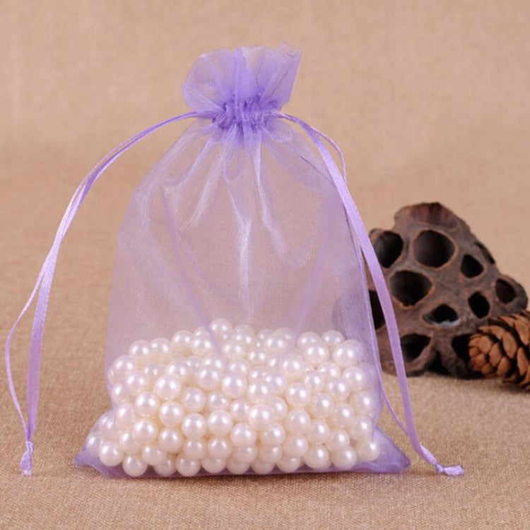 100 PCS Gift Bags Jewelry Organza Bag Wedding Birthday Party Drawable Pouches, 13X18cm 13X18cm Light Purple