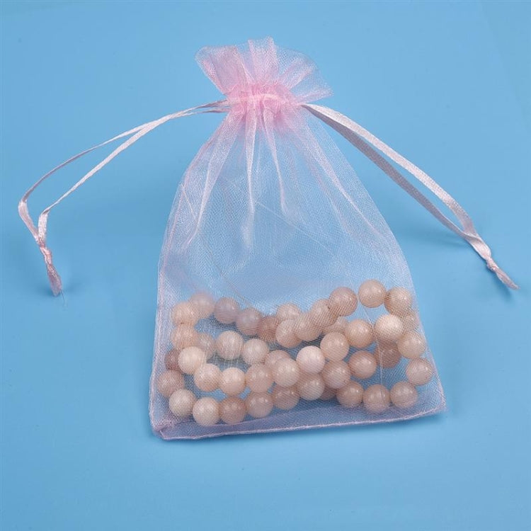 100 PCS Gift Bags Jewelry Organza Bag Wedding Birthday Party Drawable Pouches, 16X22cm, 9X12cm