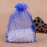 100 PCS Gift Bags Jewelry Organza Bag Wedding Birthday Party Drawable Pouches, 16X22cm, 9X12cm 16X22cm Sapphire Blue