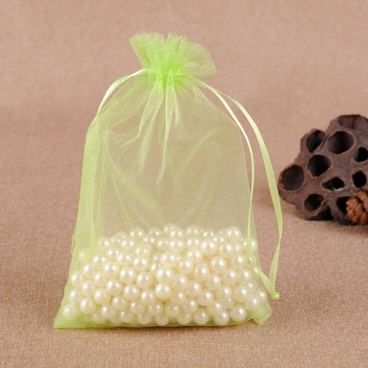 100 PCS Gift Bags Jewelry Organza Bag Wedding Birthday Party Drawable Pouches, 20x30cm 20x30cm Fruit Green
