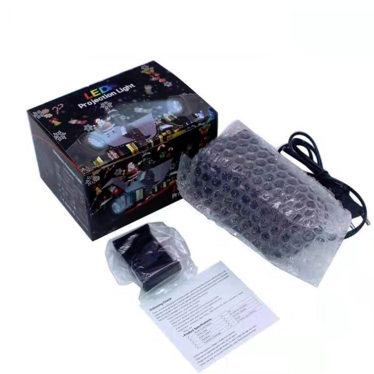 8W LED Stage Lighting Christmas Snowflake Pattern Projection Lamp Effect Laser Light, US Plug, EU Plug