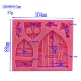2 PCS Cartoon House Wooden Window Shape Silicone Candy Mold Fairy Tale Cake Decorating Tool, House Wooden Window Shape
