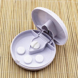 Round Medicine Cutter Stainless Steel Blade Plastic Medicine Dispensing Box