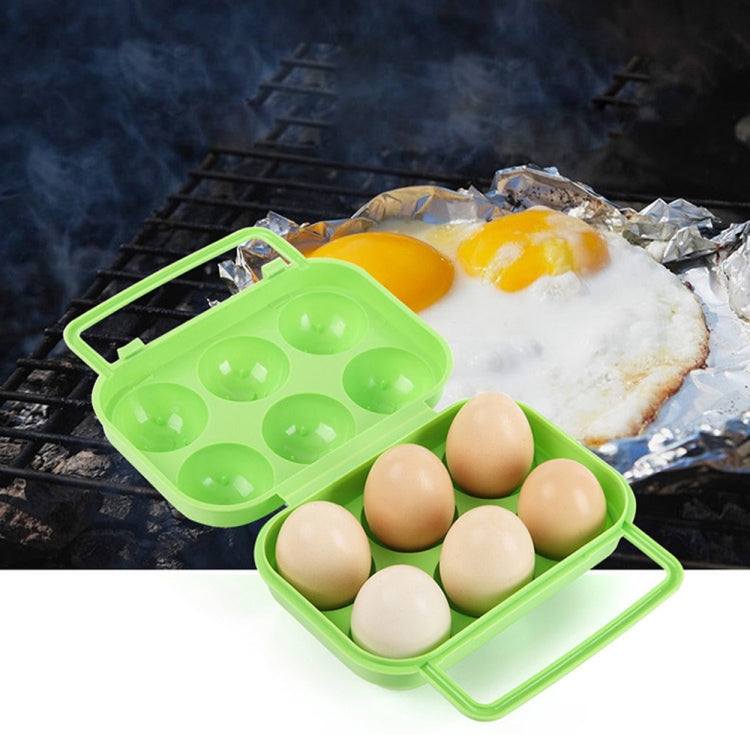 Portable Handle 6 Eggs Plastic Container Egg Storage Box Case, 6 Eggs Green, 6 Eggs Orange, 6 Eggs Blue