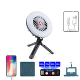 USB Rechargeable Fan Lamp Live Broadcast Multi-function Tent Camping Lamp, Fan Light, Fan Light + Bracket Fan Light + Bracket
