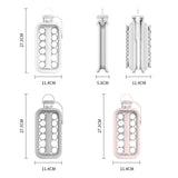 2 in 1 Round Ice Cube Mold Portable Ice Ball Maker Bottle Kettle with Lid White, 17 Grid