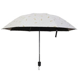Feather Pattern Umbrella Dual-Use Three Folding Manual Control Portable Sunscreen Rain Umbrellas Windproof Parasol