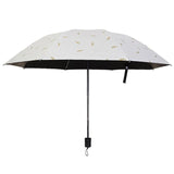 Feather Pattern Umbrella Dual-Use Three Folding Manual Control Portable Sunscreen Rain Umbrellas Windproof Parasol