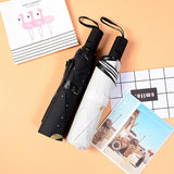 Feather Pattern Umbrella Dual-Use Three Folding Manual Control Portable Sunscreen Rain Umbrellas Windproof Parasol