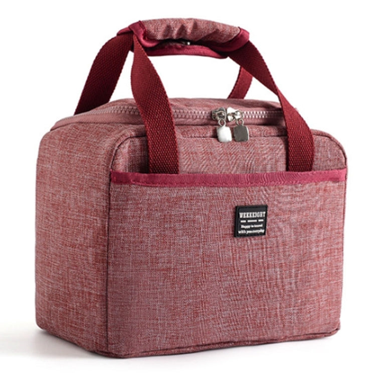 Thickened Handheld Lunch Bag Insulated Bento Bags Kids Lunch Kits Dark Red
