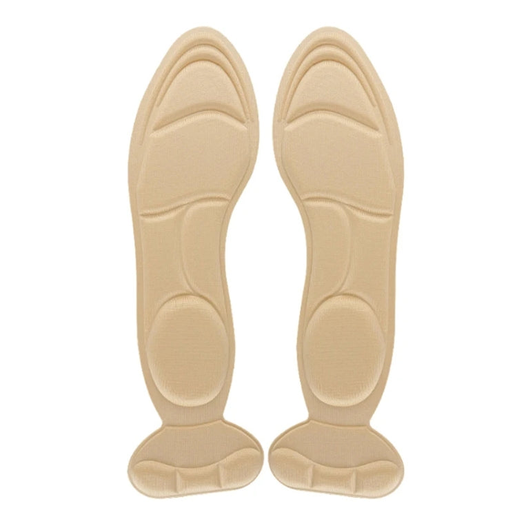 2pcs /Pair 8D Pad Inserts Heel Post Back Breathable Anti-Slip For High Heel Shoe Insole Round Apricot