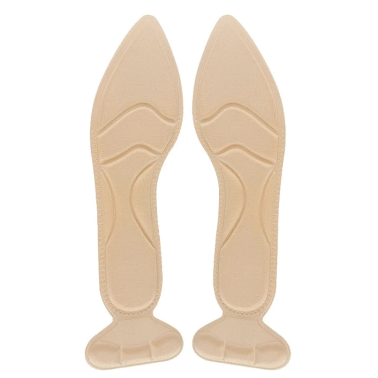 2pcs /Pair 8D Pad Inserts Heel Post Back Breathable Anti-Slip For High Heel Shoe Insole Pointed Apricot