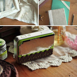 5 PCS Cotton Lace Fabric White Crochet Lace Roll Ribbon Knit Adhesive Tape Sticker Craft Decoration Stationery Supplies