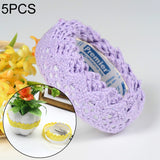 5 PCS Cotton Lace Fabric White Crochet Lace Roll Ribbon Knit Adhesive Tape Sticker Craft Decoration Stationery Supplies