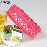 5 PCS Cotton Lace Fabric White Crochet Lace Roll Ribbon Knit Adhesive Tape Sticker Craft Decoration Stationery Supplies