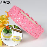 5 PCS Cotton Lace Fabric White Crochet Lace Roll Ribbon Knit Adhesive Tape Sticker Craft Decoration Stationery Supplies