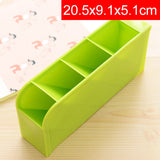 2 PCS Multi-function 4 Grid Desktop Pen Holder Office School Storage Case Plastic Box Desk Pen Pencil Organizer