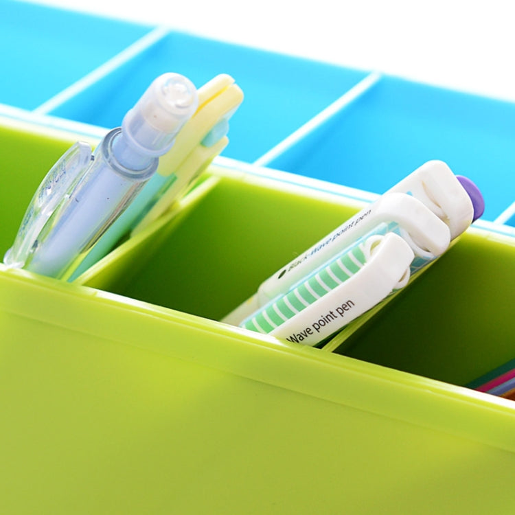 2 PCS Multi-function 4 Grid Desktop Pen Holder Office School Storage Case Plastic Box Desk Pen Pencil Organizer