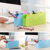 2 PCS Multi-function 4 Grid Desktop Pen Holder Office School Storage Case Plastic Box Desk Pen Pencil Organizer
