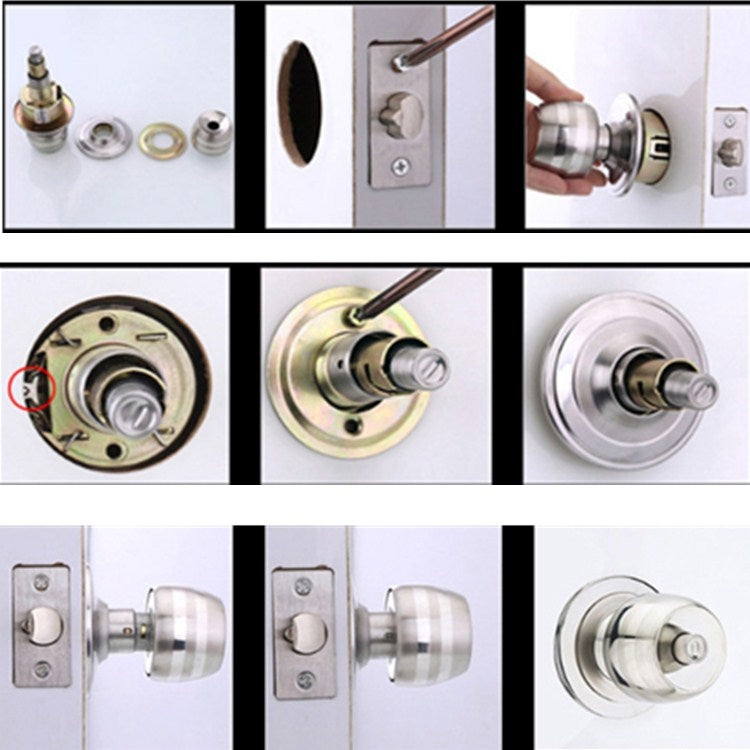 Ball Lock Indoor Bedroom Door Ball Lock Stainless Steel Bathroom Door Lock, Center Distance 60mm, Center Distance 70mm