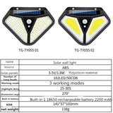 Solar Wall Lamp Body Induction Garden Lamp Villa Waterproof Outdoor Lighting Street Lamp, 102 LED