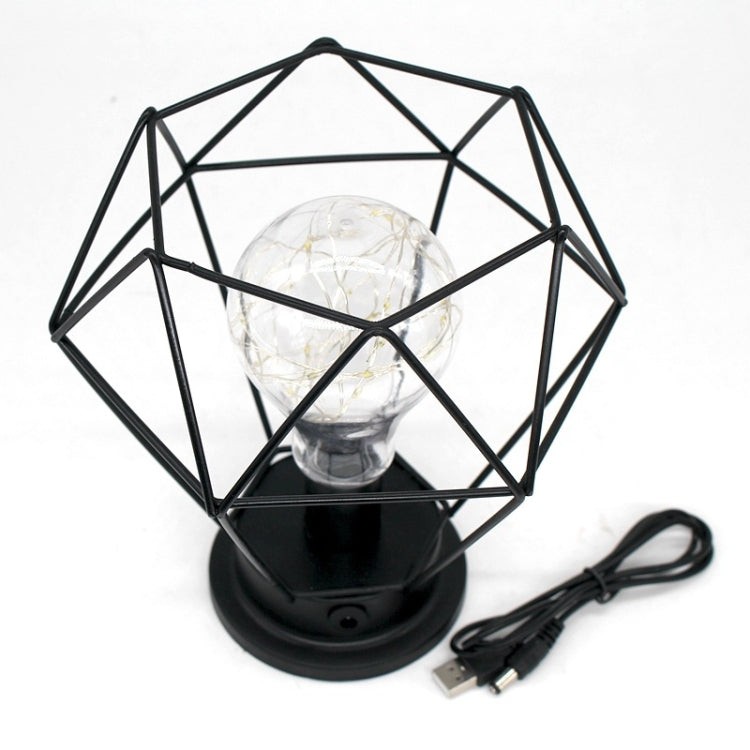 Minimalist Copper Lamp Bedroom Home Wrought Iron Table Lamp, Portable, USB