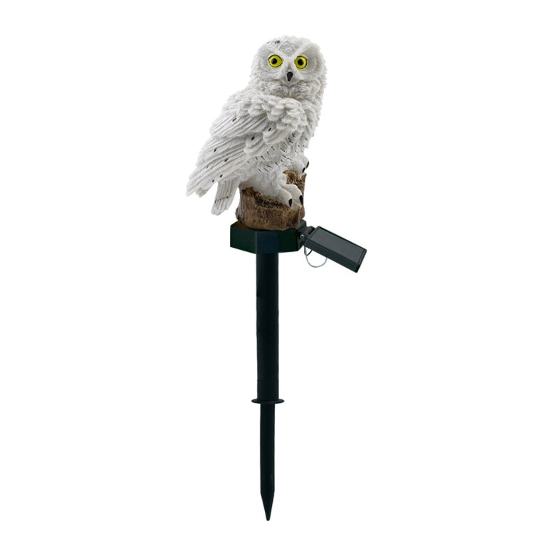 Solar Powered Owl Shape LED Night Light Garden Lawn Lamp, White, Brown