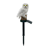Solar Powered Owl Shape LED Night Light Garden Lawn Lamp, White, Brown
