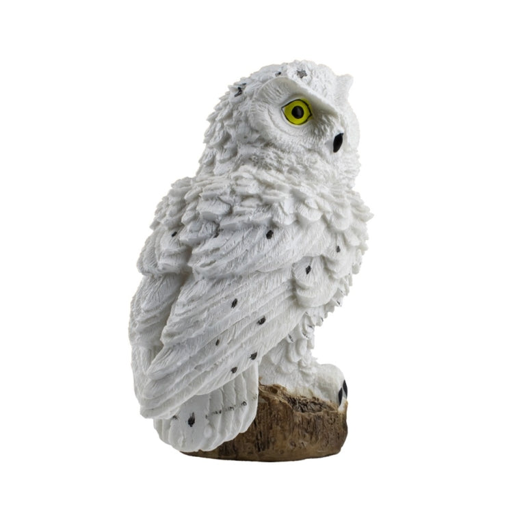 Solar Powered Owl Shape LED Night Light Garden Lawn Lamp, White, Brown
