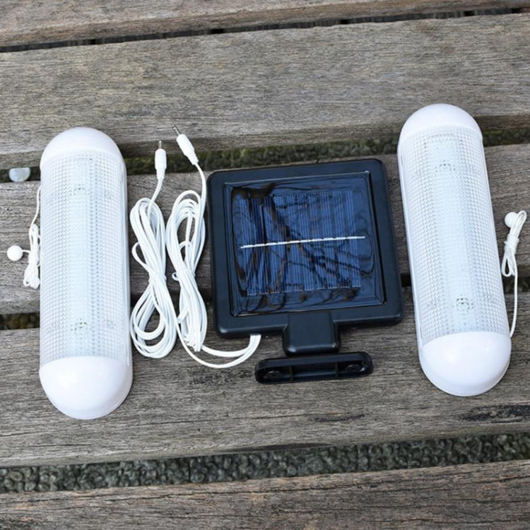 Double-lamp Wall-mounted LED Solar Powered Shed Light IP44 Waterproof Outdoor Pull Lamp