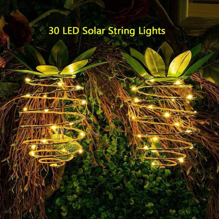30 LEDs Outdoor Iron Pineapple String Solar Lantern Telescopic Chandelier Modern Porch Light, 30 LEDs