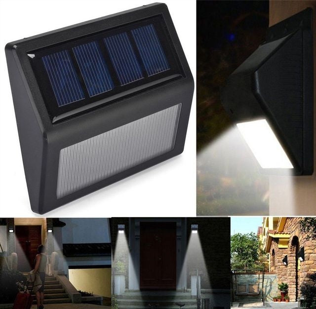 6 LEDs Solar Power IP55 Waterproof Light Sensor Wall Light Deck Lights, White light, Warm Light