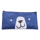2 PCS Cartoon Dog Simple Big Capacity Pencil Bag Office School Student Supplie Stationery, Grey, Blue, Dark Blue, Light Yellow Blue Blue