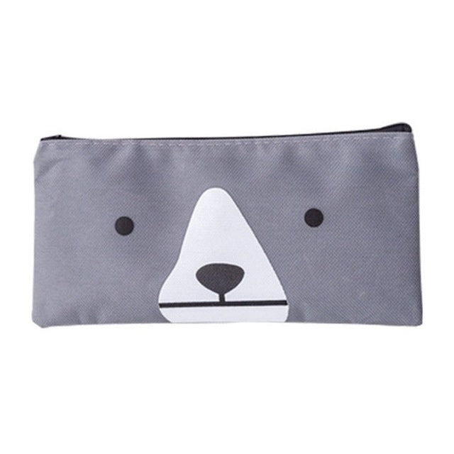 2 PCS Cartoon Dog Simple Big Capacity Pencil Bag Office School Student Supplie Stationery, Grey, Blue, Dark Blue, Light Yellow Dark Blue Dark Blue