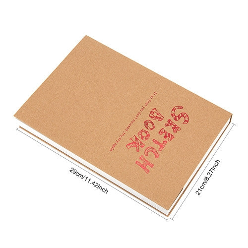 BN5704 Sketchbook Notepad Artist Sketch Drawing Design 120 Sheets Vintage Sketch Book Diary Drawing Notebook, A4, A5