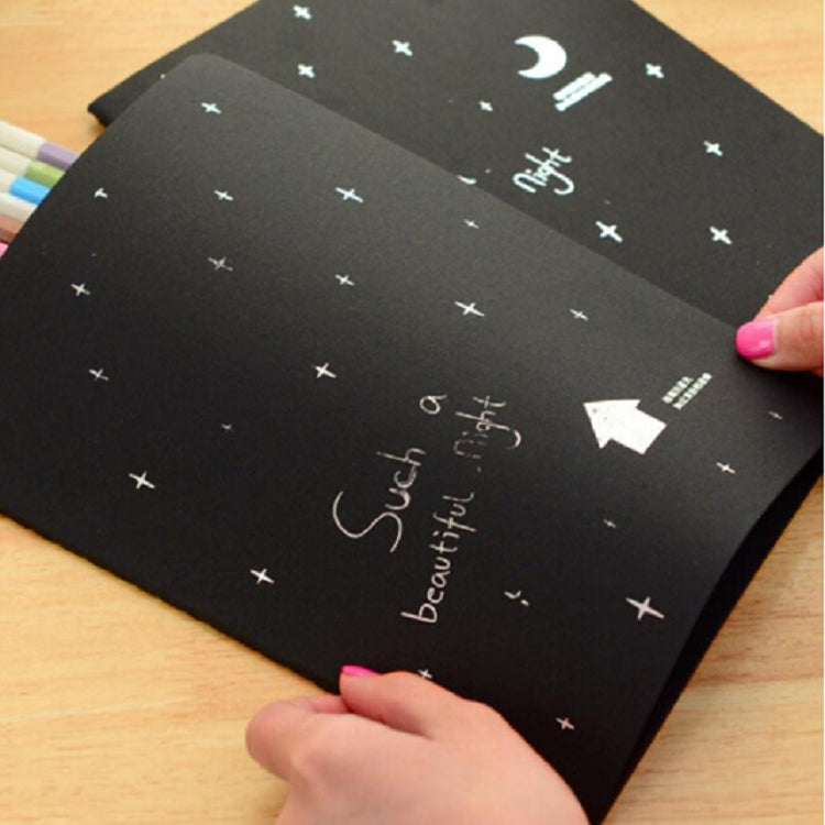 Sketchbook Diary Drawing Painting Graffiti Soft Cover Black Paper Sketch Book Notebook Office School Supplies Gift, L 16K