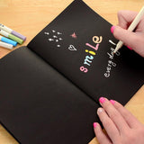Sketchbook Diary Drawing Painting Graffiti Soft Cover Black Paper Sketch Book Notebook Office School Supplies Gift, L 16K